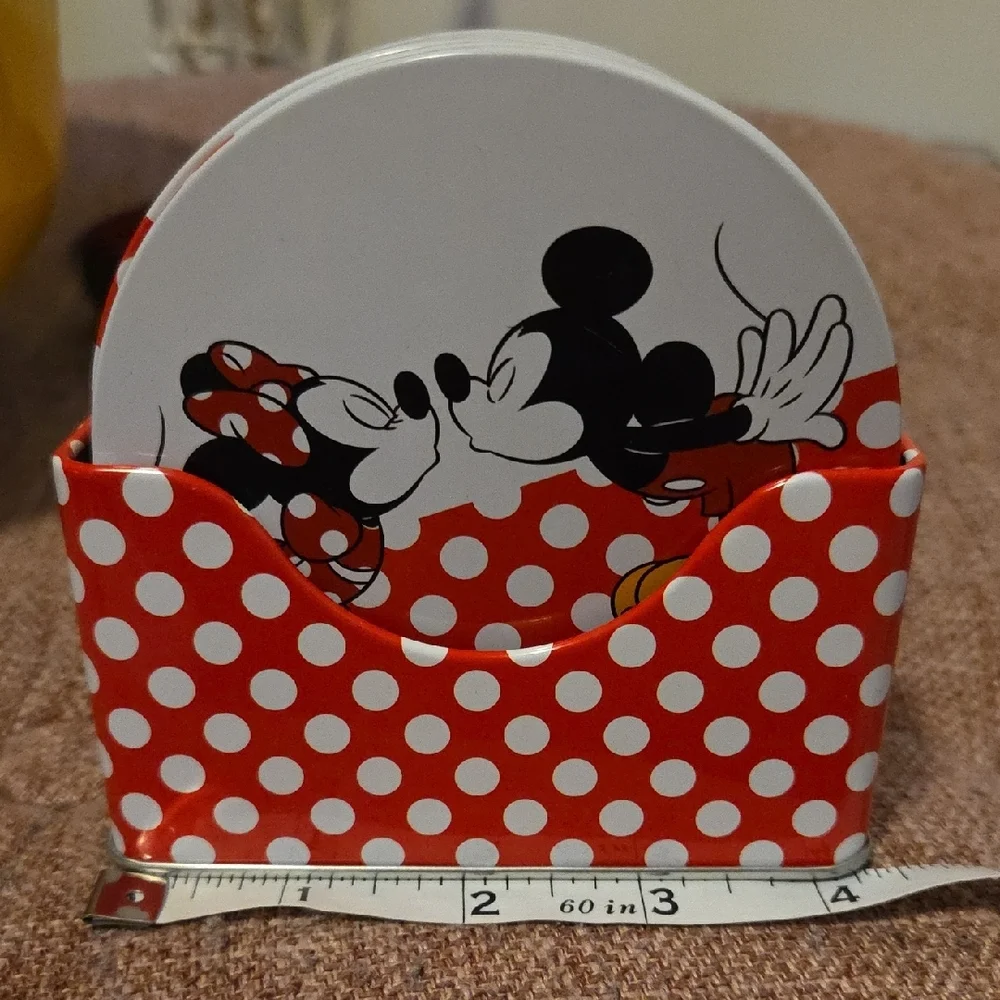 Disney Mickey and Friends Mickey & Minnie Red and White Polka Dot Coaster Set - Picture 6 of 6